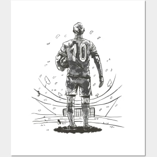 Soccer player in field Posters and Art